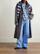 Marni - Oversized Logo-Embroidered Striped Cotton-Jersey T-Shirt - Blue