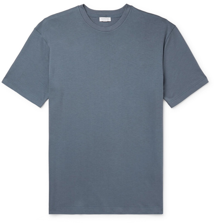 Photo: Sunspel - Cavendish Cotton-Jersey T-Shirt - Blue