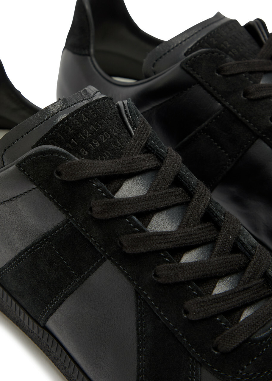 Maison Margiela Replica Panelled Leather Sneakers Black