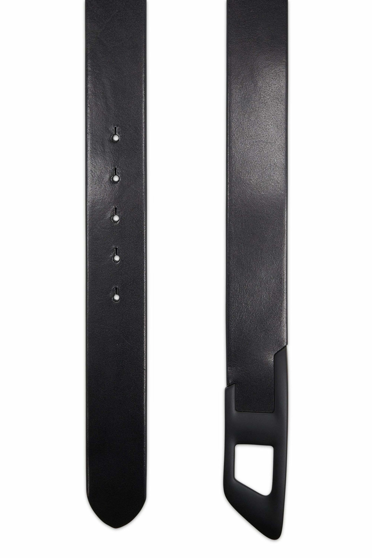 Diesel 4 cm leather belt with metal D buckle - Belts - Unisex - Black