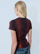 Jean Paul Gaultier Cotton Ribbed Python Print T-shirt