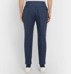 Officine Generale - Navy Tapered Pinstriped Woven Suit Trousers - Blue