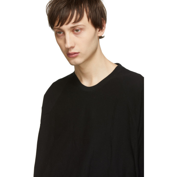Julius Black Draping Long Sleeve T-Shirt Julius