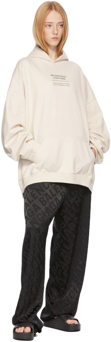 Balenciaga Off White Couture Boxy Hoodie Balenciaga