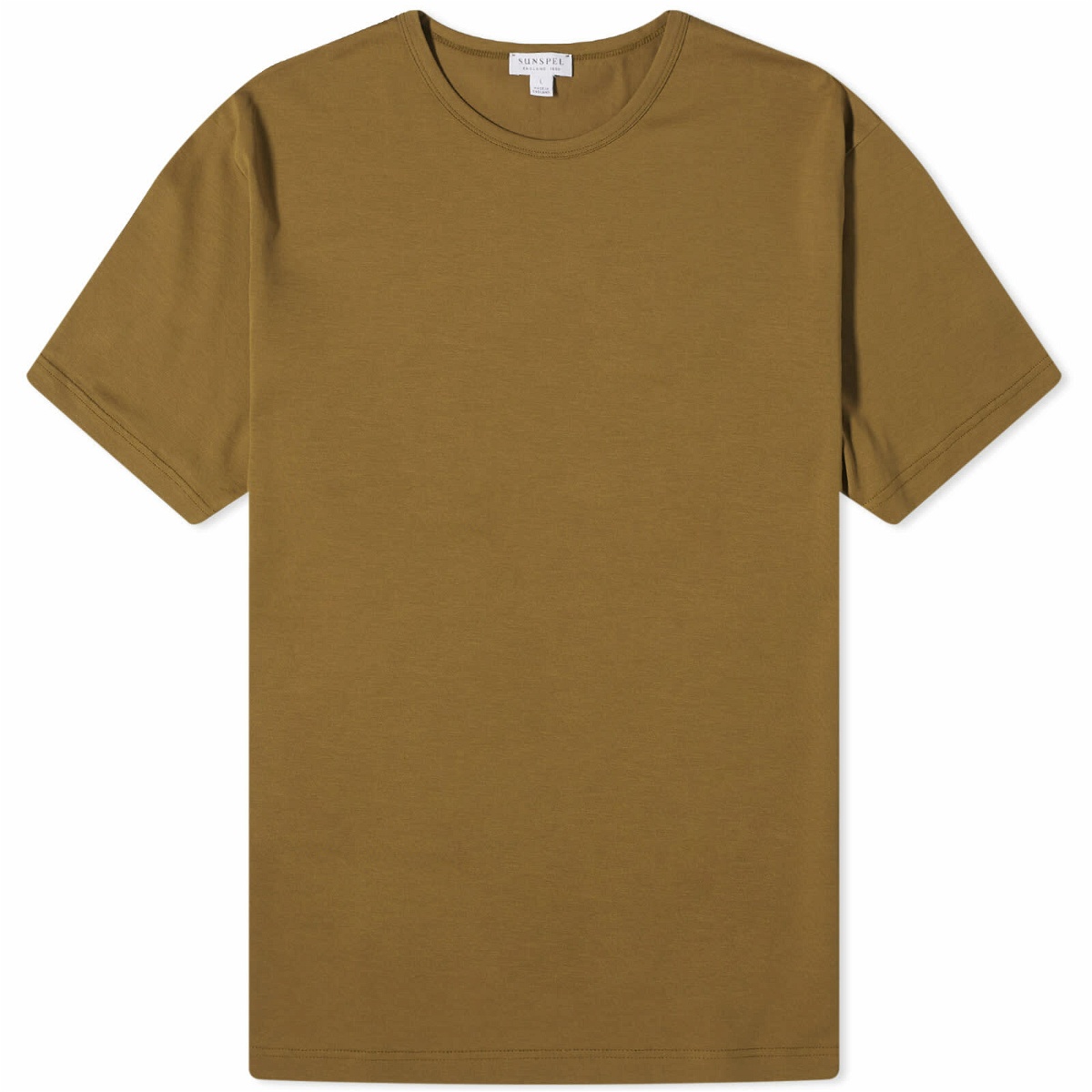 Photo: Sunspel Men's Classic Crew Neck T-Shirt in Dark Olive