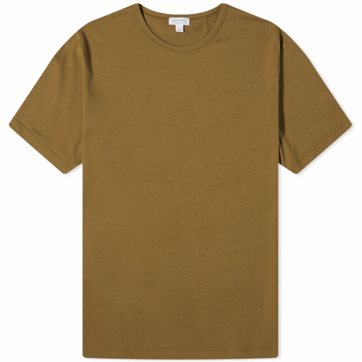 Photo: Sunspel Men's Classic Crew Neck T-Shirt in Dark Olive