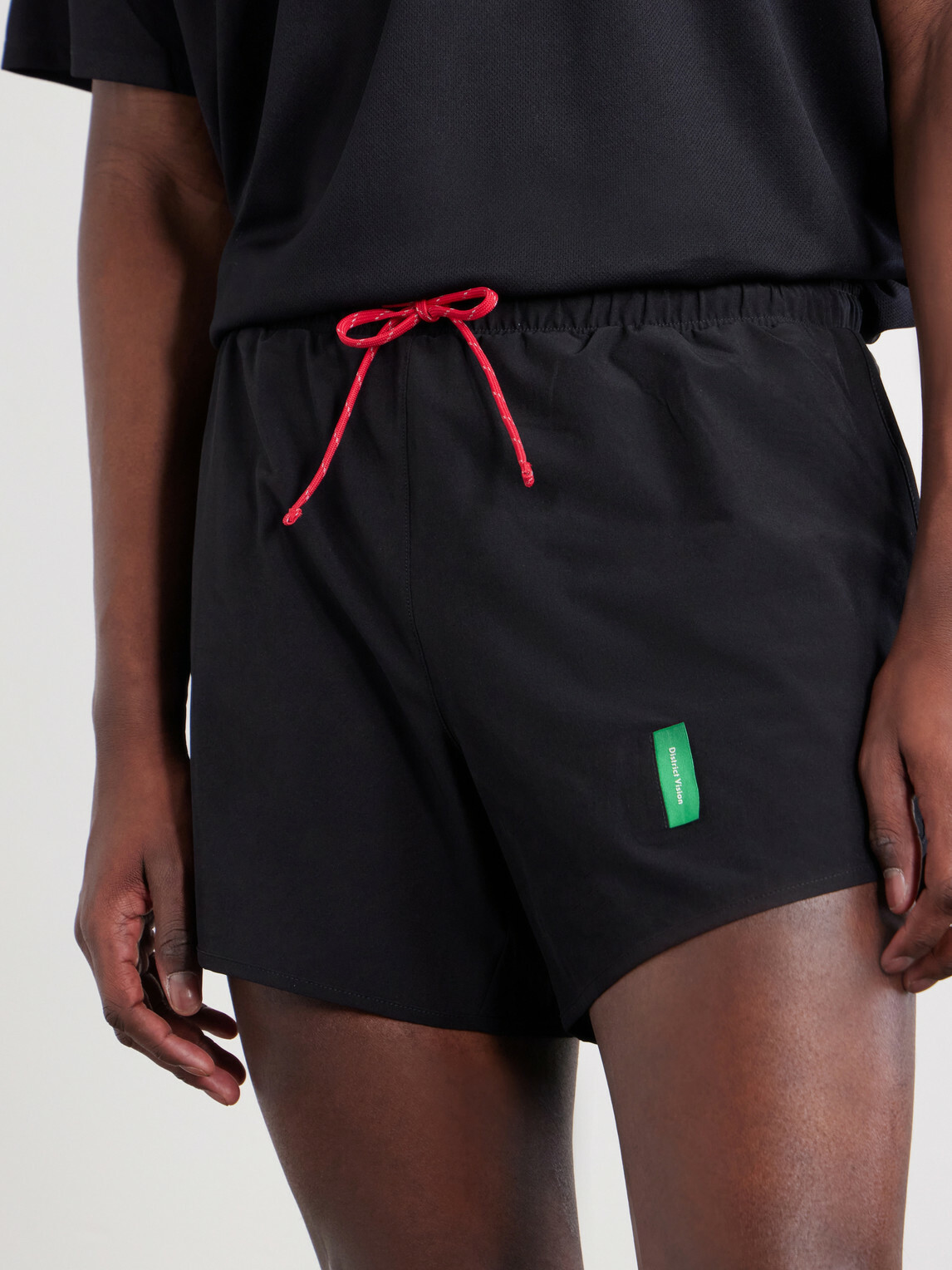 DISTRICT VISION - Straight-Leg Logo-Print 5" Stretch-Jersey Running Shorts - Black