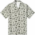 Officine Generale Men's Eren Bubble Print Vacation Shirt in Light Olive/Dark Olive