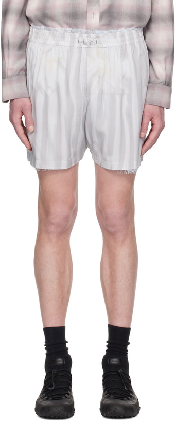 Photo: Collina Strada Blue Flower Stripe Odeon Boxer Shorts