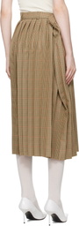 MARIE ADAM-LEENAERDT Beige Pleated Midi Skirt