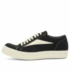 Rick Owens Men's Suede Vintage Sneakers in Black/Milk/Milk