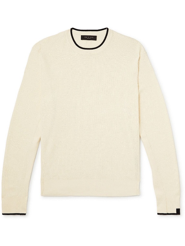 Photo: Rag & Bone - Slim-Fit Cotton-Blend Sweater - Neutrals