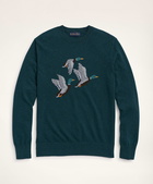 Brooks Brothers Men's Merino-Silk-Cashmere Duck Intarsia Sweater | Green