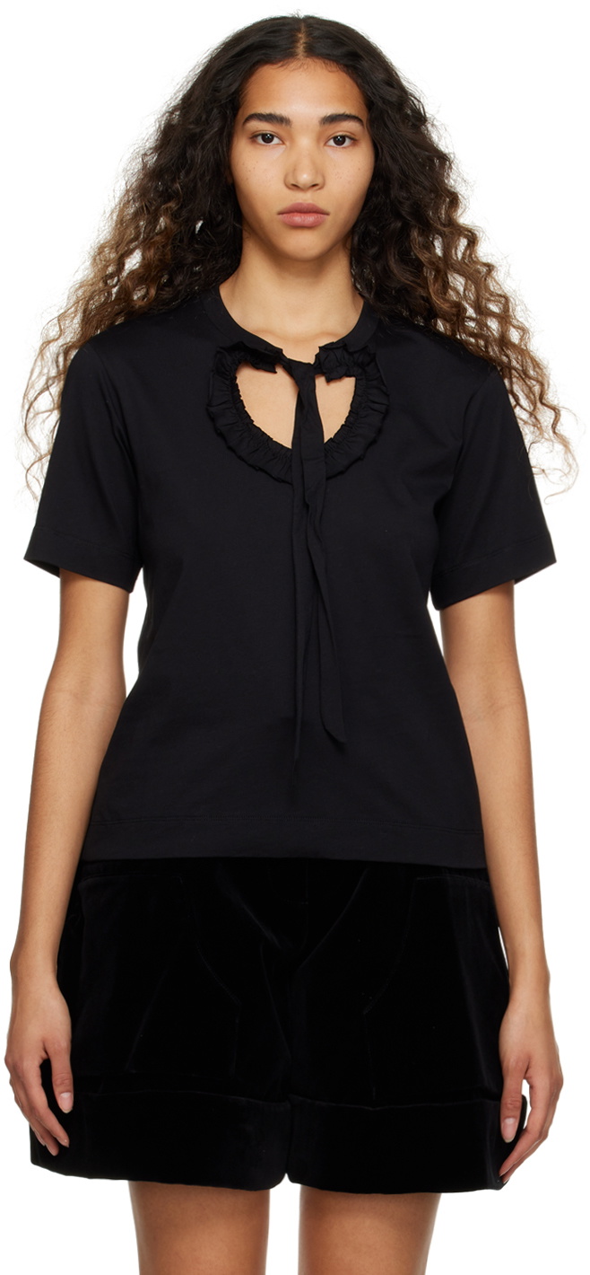 Simone Rocha Black Cutout T-Shirt Simone Rocha