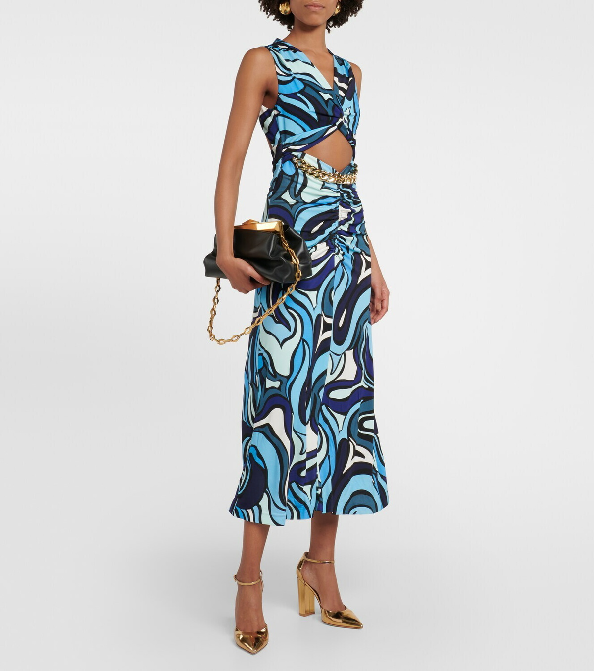 【Rebecca Vallance】Mira カットアウトミディドレス Rebecca Vallance Mira printed cutout midi dress Rebecca Vallance
