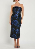 Rebecca Vallance Alexandra Floral-jacquard Woven Midi Dress Navy