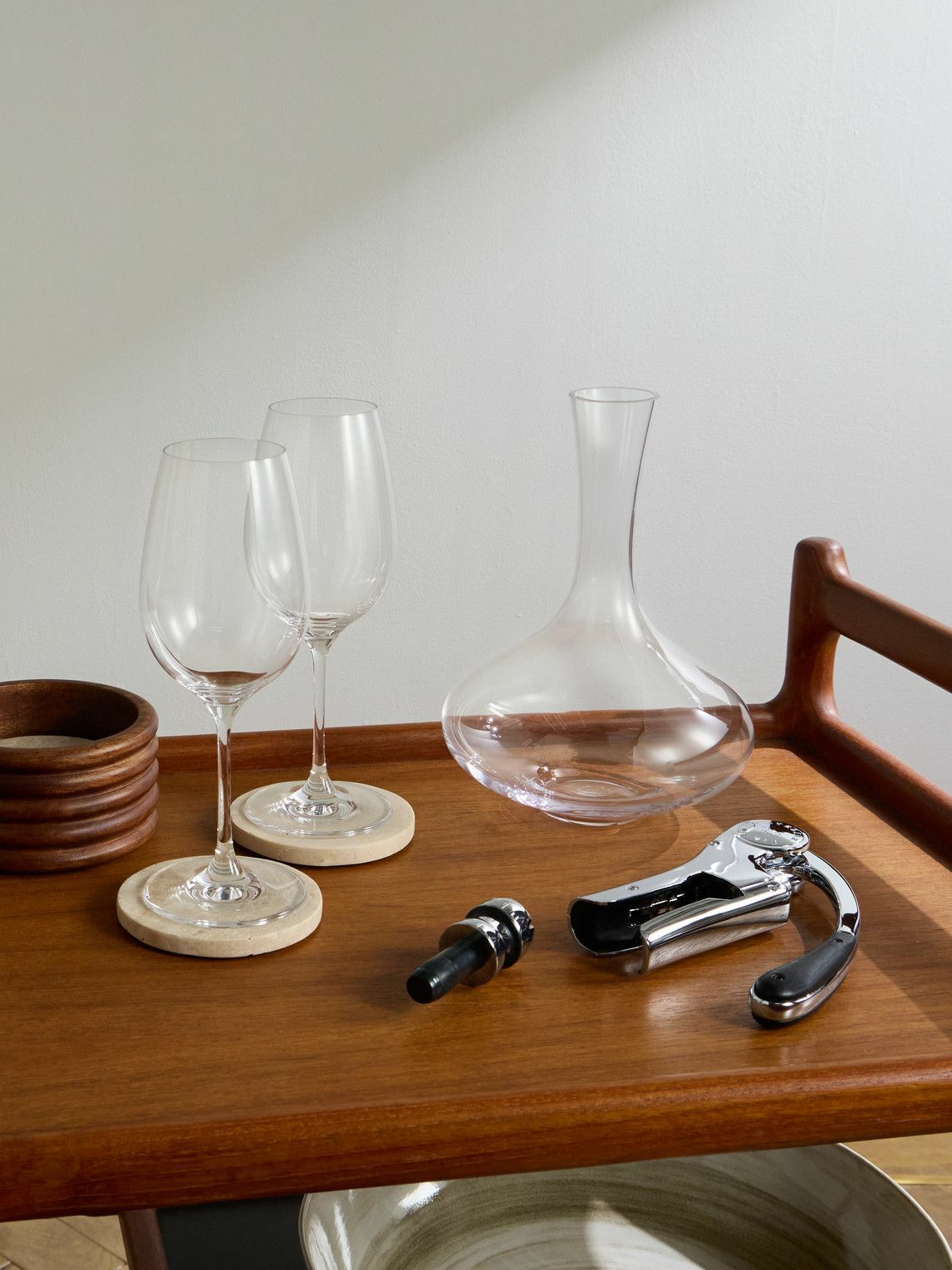 L'Atelier Du Vin - Up & Down Silver-Tone and Leather Corkscrew and Champagne Stopper Set