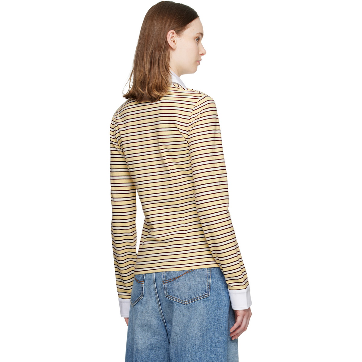 Stella McCartney Yellow Fancy Stripe Crest Polo Shirt