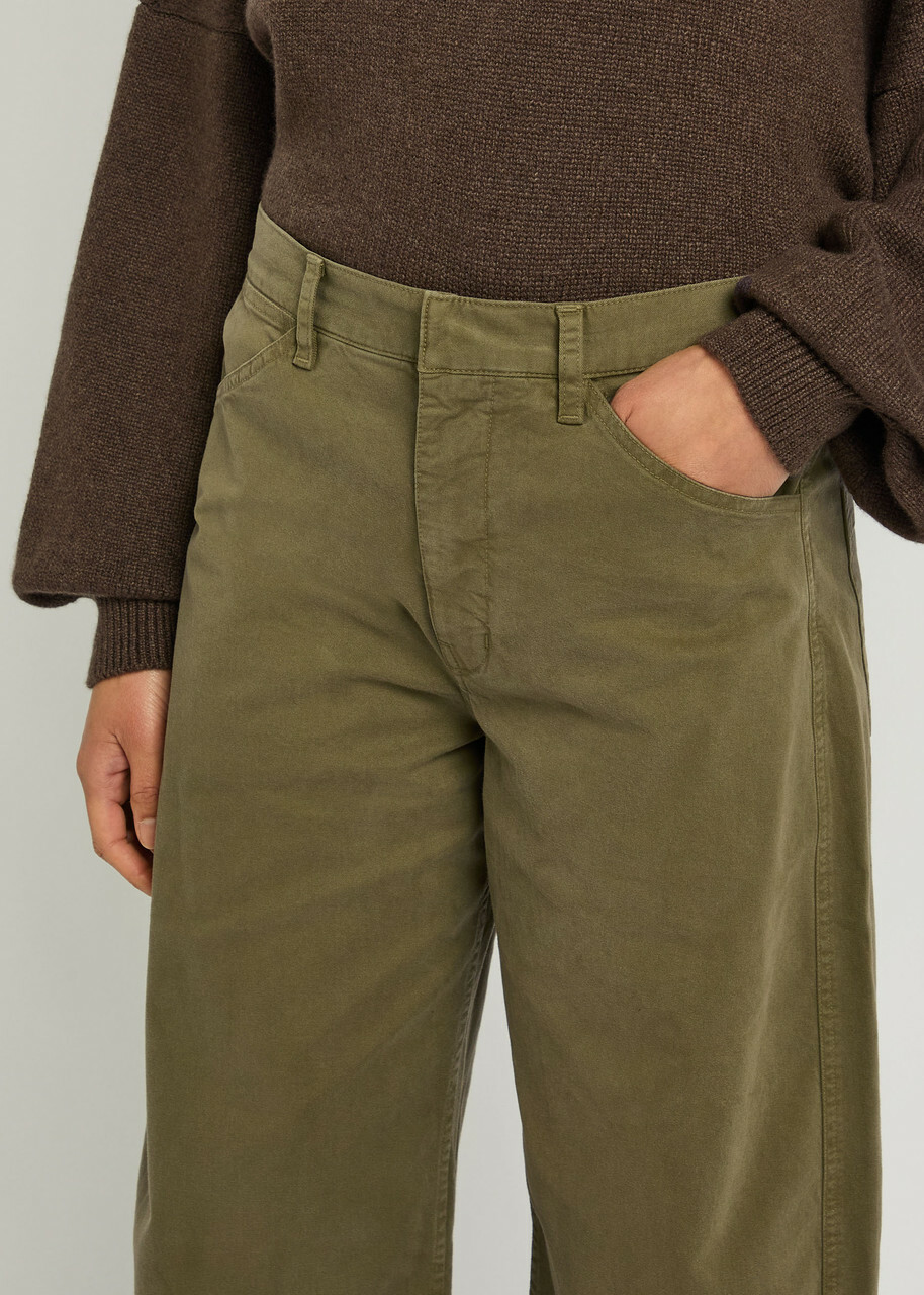 Nili Lotan Tribeca Wide-leg Trousers Olive
