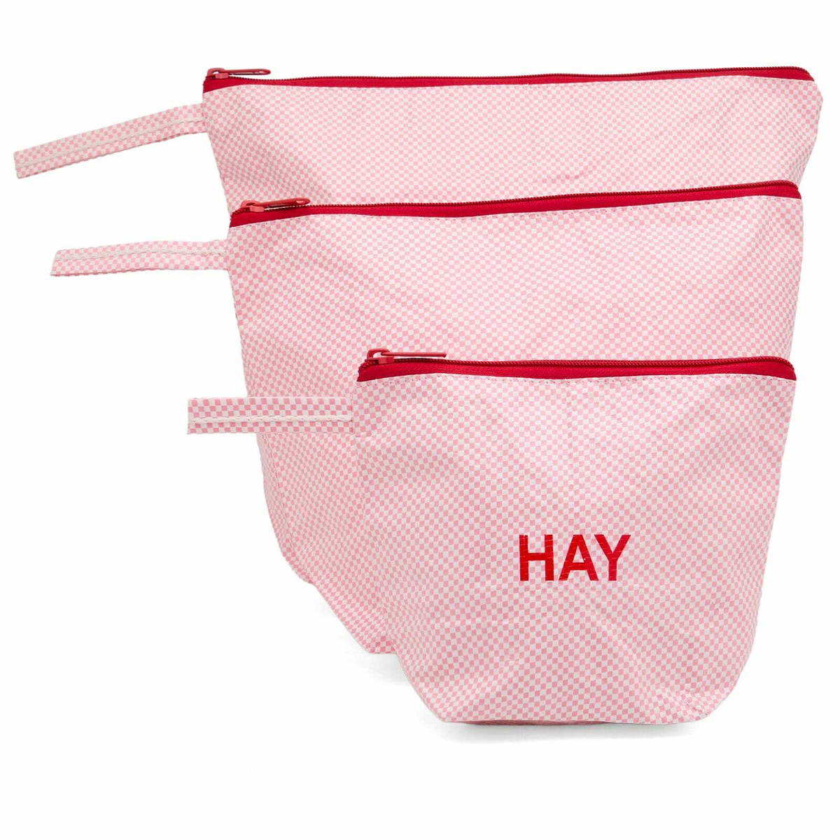 HAY Candy Mono Wash Bag - Wash Set of 3 in Light Pink 