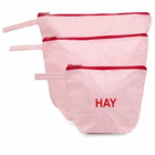 HAY Candy Mono Wash Bag - Wash Set of 3 in Light Pink 