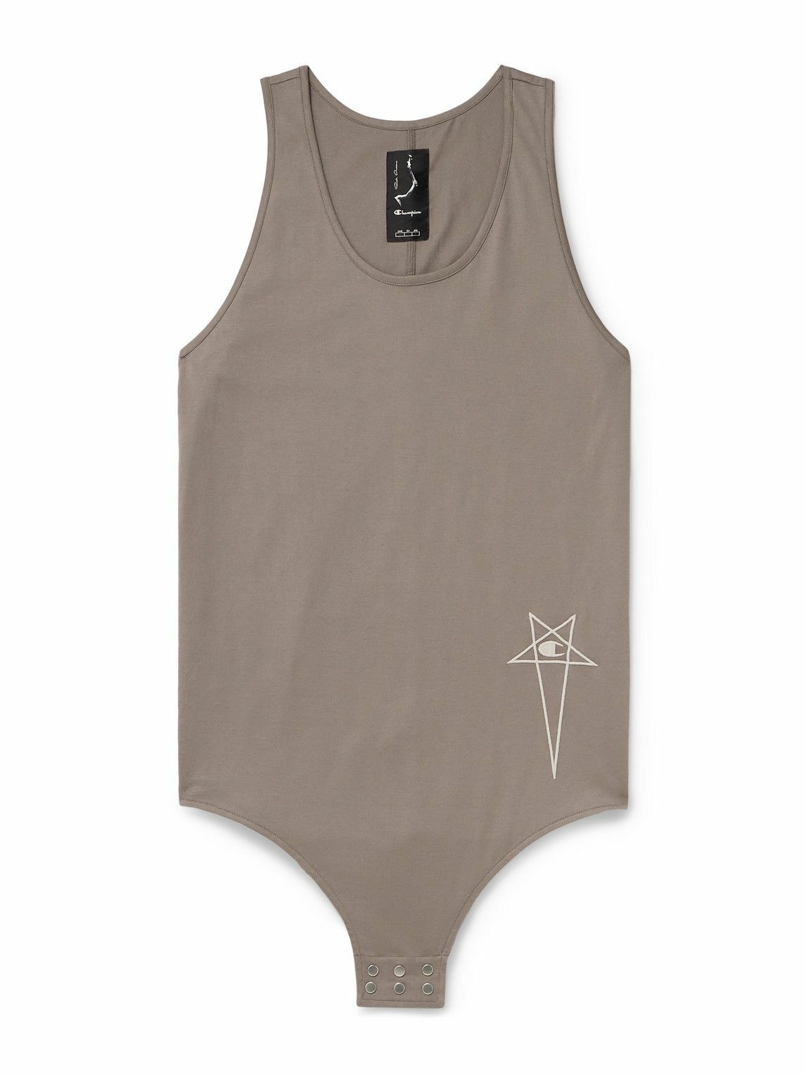 Rick Owens - Champion Embroidered Organic Cotton-Jersey Tank Top ...
