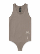 Rick Owens - Champion Embroidered Organic Cotton-Jersey Tank Top - Brown