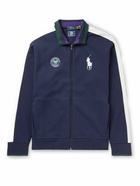 Polo Ralph Lauren - Wimbledon Slim-Fit Mesh-Trimmed Appliquéd Jersey Track Jacket - Blue