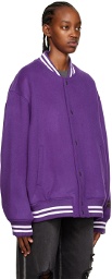 We11done Purple Oversized Bomber Jacket