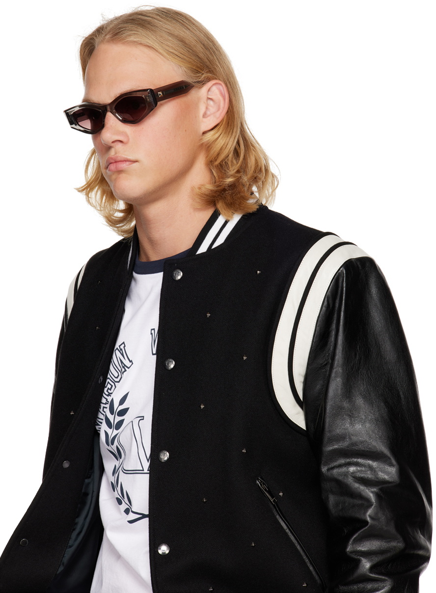 Valentino Garavani Gray Sunglasses Valentino Garavani Grey Gradient Irregular Sunglasses VLS  main image 4