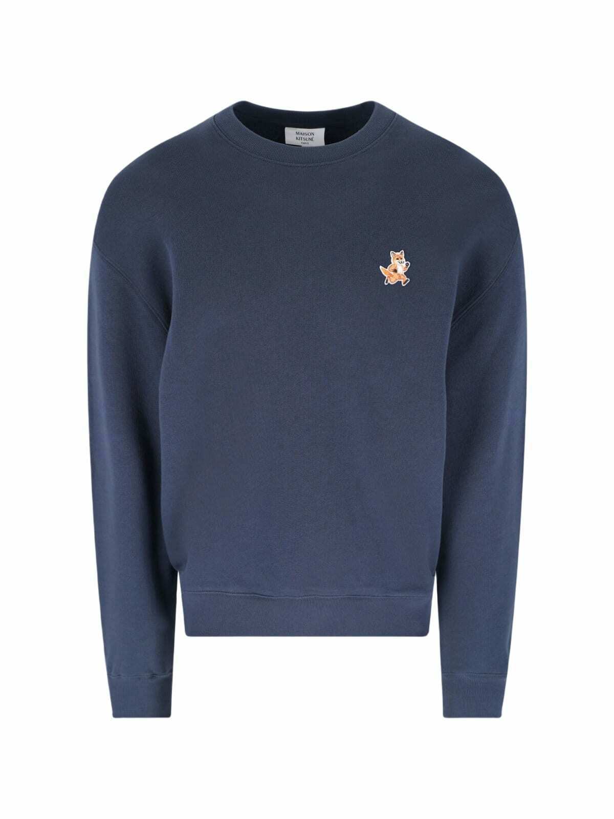 【Maison Kitsune】College Fox Printed Comfort Crew Sweat Maison Kitsuné Men's College Fox Printed Comfort Crew Sweat