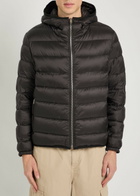 Ten C Padded Hooded Nylon Jacket Dark Grey