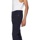 AMI Alexandre Mattiussi Navy Ami Fit Corduroy Trousers