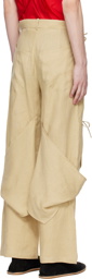 STRONGTHE Beige Pouch Cargo Pants