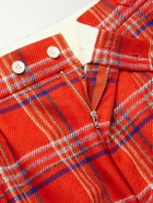 BODE - Gable Straight-Leg Pleated Checked Wool Shorts - Red