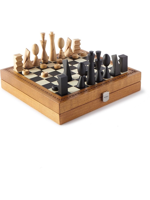Photo: Métier - Portable Leather and Wood Chess Set