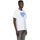 Comme des Garcons Play White and Blue Big Heart T-Shirt