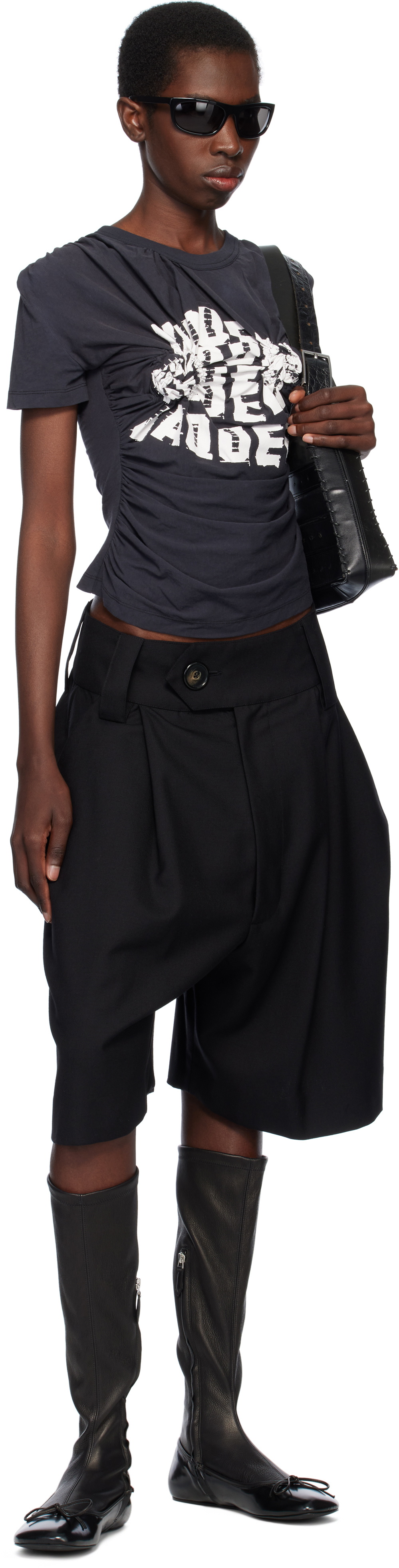 VAQUERA Black 'Baby Suiting' Woven Shorts