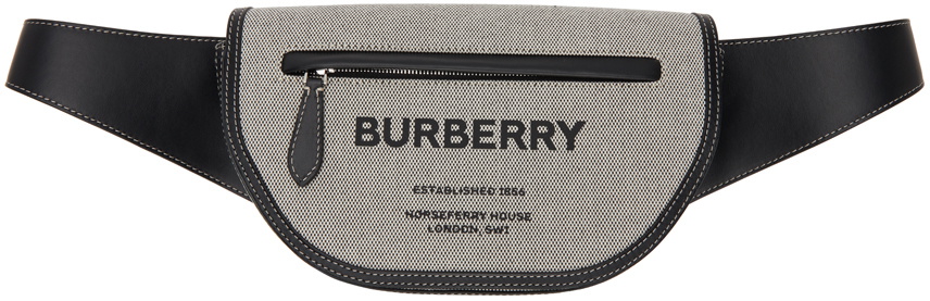 Burberry Men's Black Leather Large Olympia Bum Bag