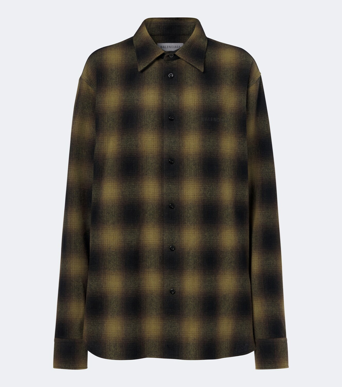 Balenciaga Checked wool-blend flannel overshirt