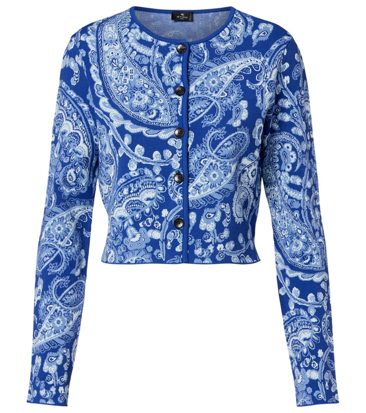 Photo: Etro Paisley cropped jacquard cardigan