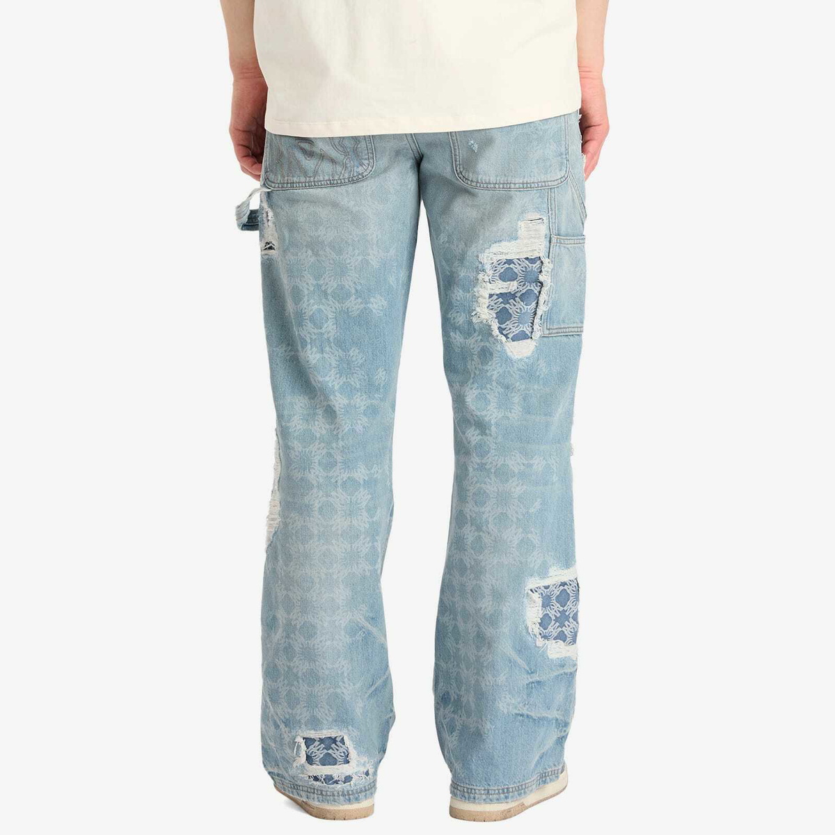 AMIRI Men's Denim Repair Carpenter Jean in Faded Indigo Amiri