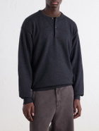 A.PRESSE - Wool Henley Sweater - Gray