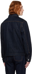 Helmut Lang Navy Button Denim Jacket