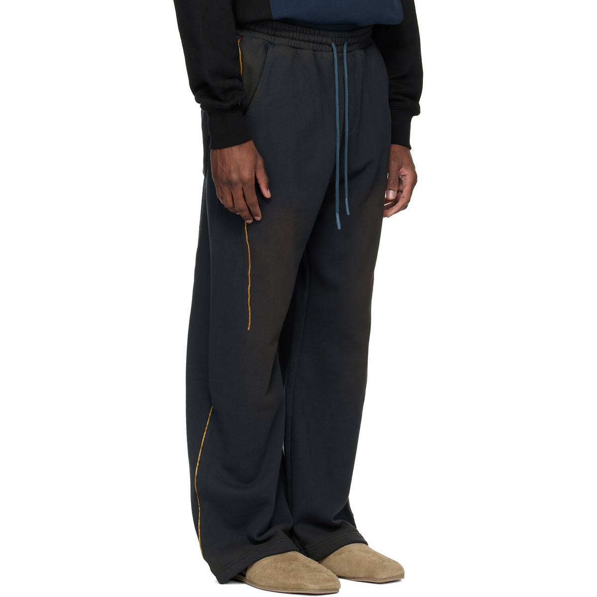 Andersson Bell Navy Piping Line Dyed Sweatpants