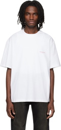 WOOYOUNGMI White Tuft Embroidered Back Logo T-shirt