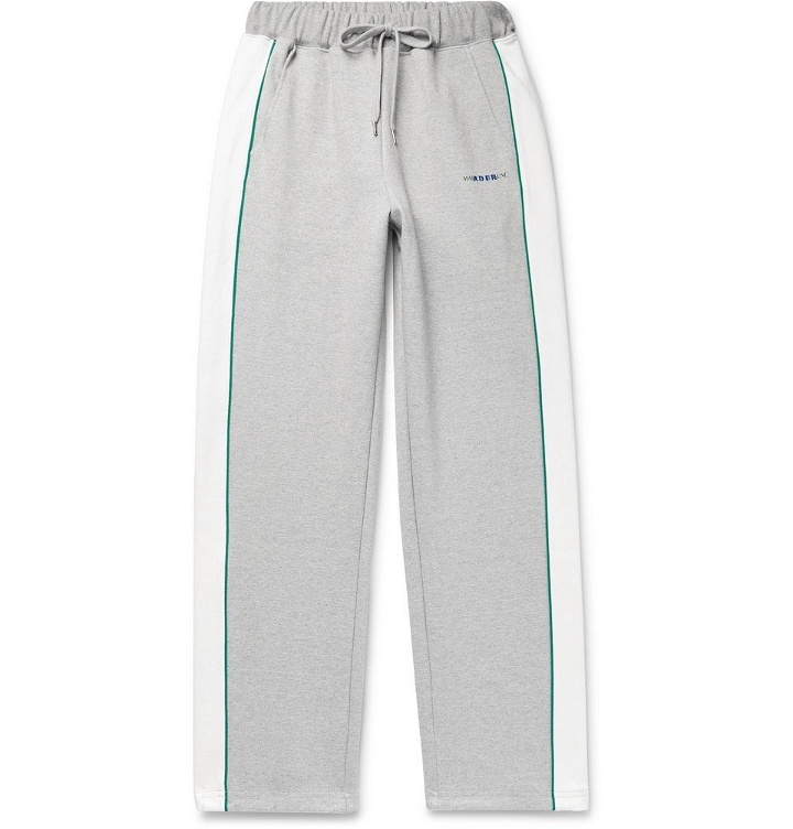 Photo: Maison Kitsuné - ADER error Piped Cotton-Jersey Sweatpants - Gray
