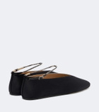 Le Monde Béryl Olympia embellished satin ballet flats