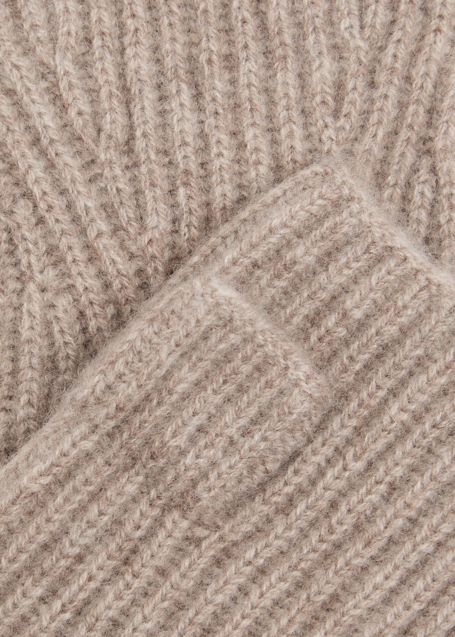 Loop Cashmere Fingerless Cashmere Mittens - Beige - One Size