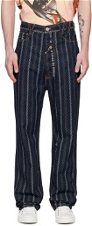 Vivienne Westwood Navy 'Born In England' Jeans